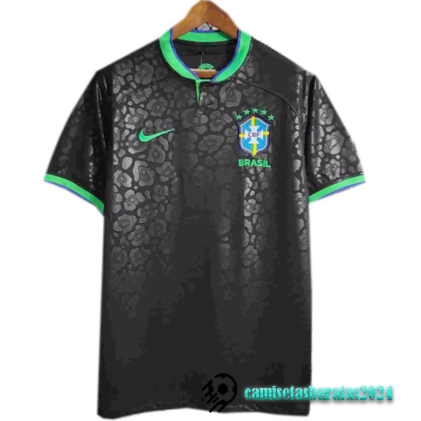 Replicas Tailandia Especial Camiseta Brasil 2022 Negro Verde