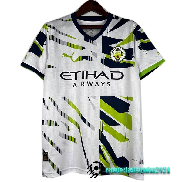 Replicas Tailandia Especial Camiseta Manchester City 2023 2024 Blanco Verde