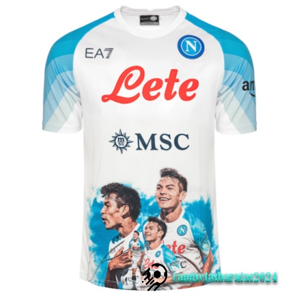 Replicas Tailandia Especial Camiseta Napoli 2023 2024 Azul Blanco