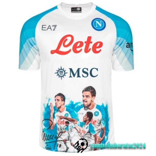 Replicas Tailandia Especial Camiseta Napoli 2023 2024 Blanco III Azul