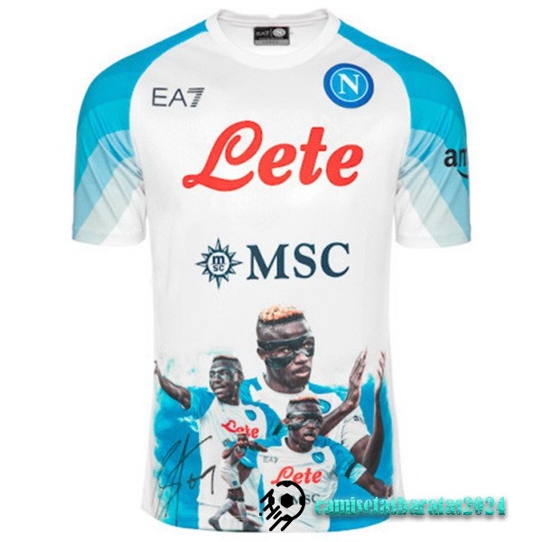 Replicas Tailandia Especial Camiseta Napoli 2023 2024 Blanco I Azul