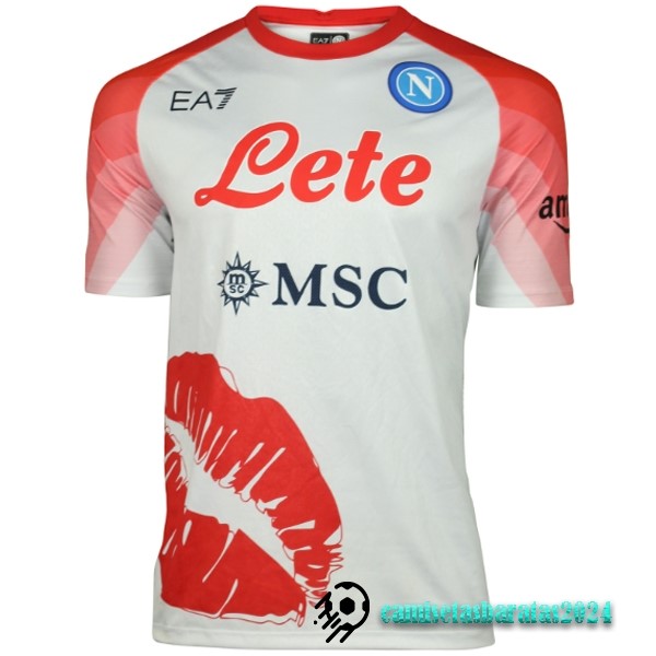 Replicas Tailandia Especial Camiseta Napoli 2023 Blanco Rojo