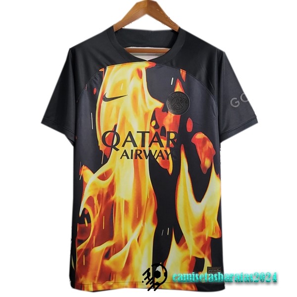 Replicas Tailandia Especial Camiseta Paris Saint Germain 2023 2024 Negro Amarillo