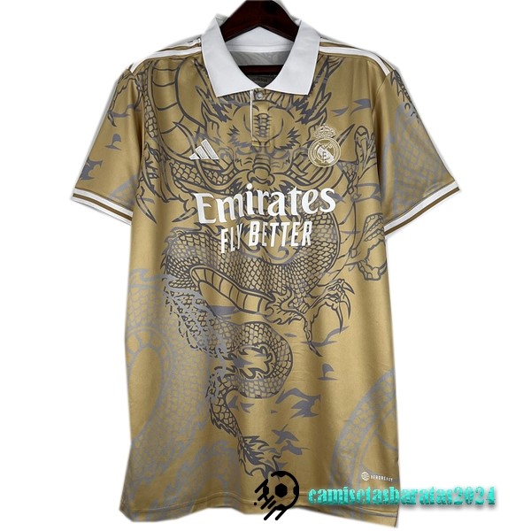 Replicas Tailandia Especial Camiseta Real Madrid 2023 2024 Amarillo