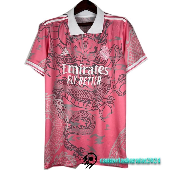 Replicas Tailandia Especial Camiseta Real Madrid 2023 2024 Rosa Blanco