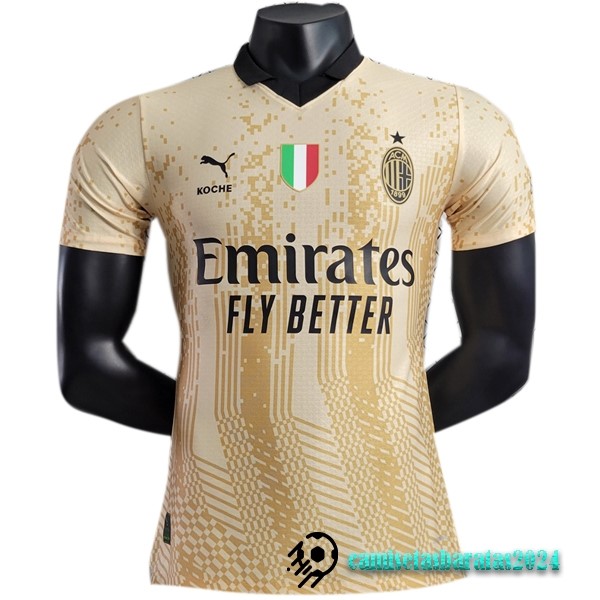 Replicas Tailandia Especial Jugadores Camiseta AC Milan 2023 2024 Amarillo