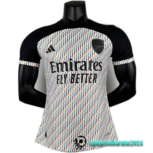 Replicas Tailandia Especial Jugadores Camiseta Arsenal 2023 2024 Blanco Negro