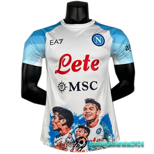 Replicas Tailandia Especial Jugadores Camiseta Napoli 2023 2024 Blanco III Azul