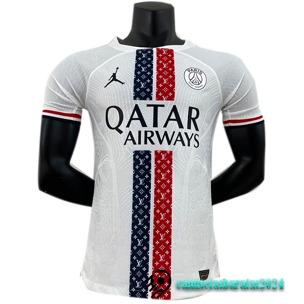 Replicas Tailandia Especial Jugadores Camiseta Paris Saint Germain 2023 2024 Blanco Rojo