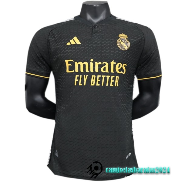 Replicas Tailandia Especial Jugadores Camiseta Real Madrid 2023 2024 Negro III Amarillo