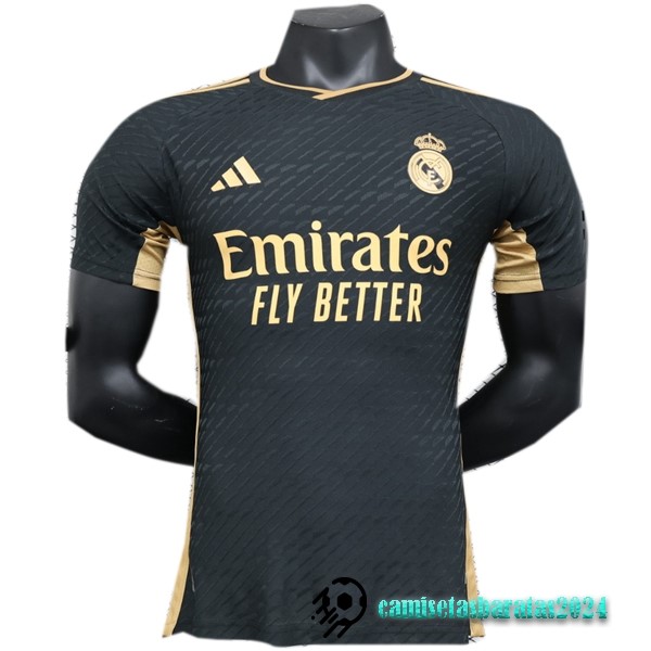 Replicas Tailandia Especial Jugadores Camiseta Real Madrid 2023 2024 Negro II Amarillo