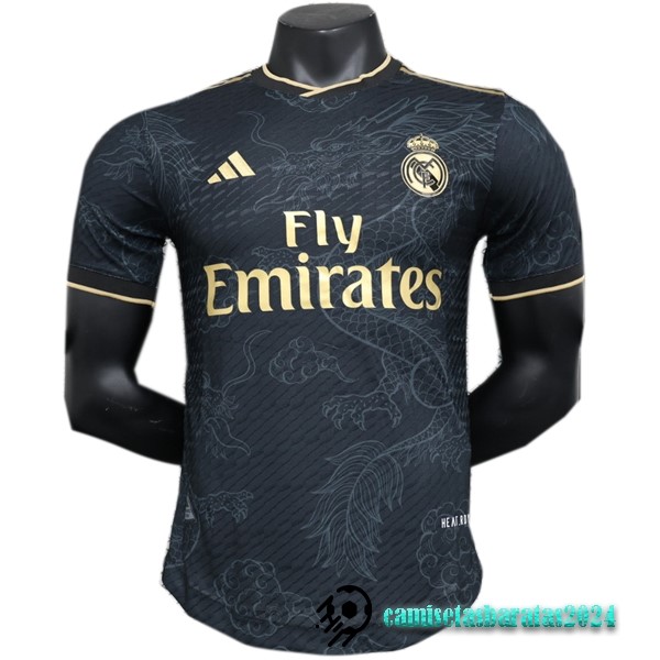 Replicas Tailandia Especial Jugadores Camiseta Real Madrid 2023 2024 Negro I Amarillo