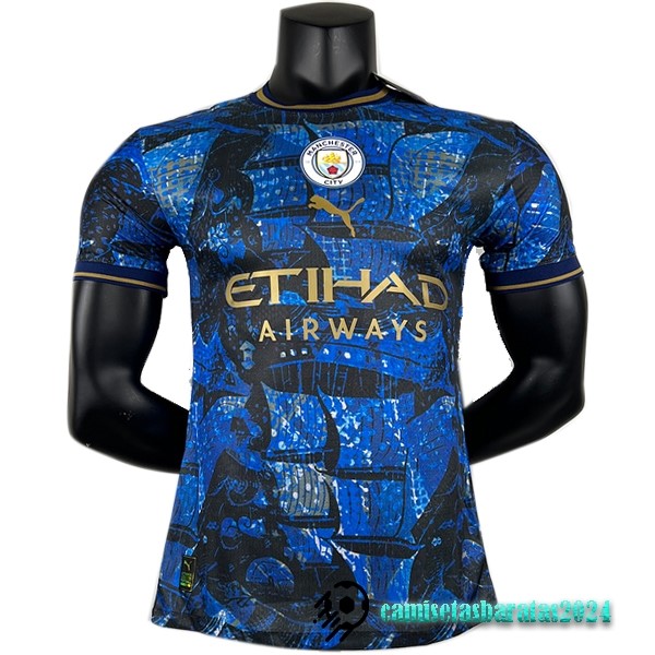 Replicas Tailandia Jugadores Especial Camiseta Manchester City 2023 2024 Azul Marino