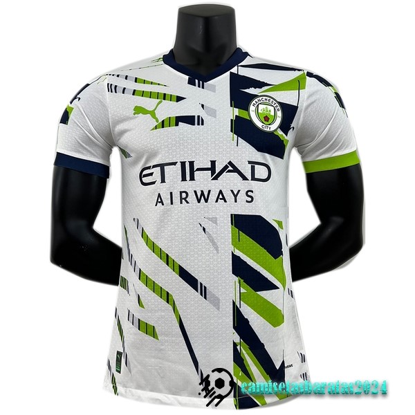 Replicas Tailandia Jugadores Especial Camiseta Manchester City 2023 2024 Blanco Verde