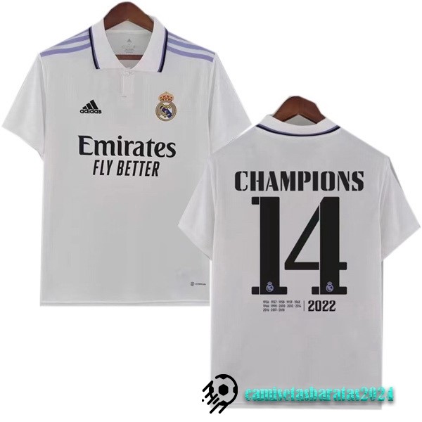 Replicas Tailandia NO.14 Champions Casa Camiseta Real Madrid 2022 2023 Blanco