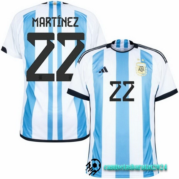 Replicas Tailandia NO.22 Martínez Casa Camiseta Argentina 2022 Azul