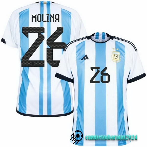 Replicas Tailandia NO.26 Molina Casa Camiseta Argentina 2022 Azul