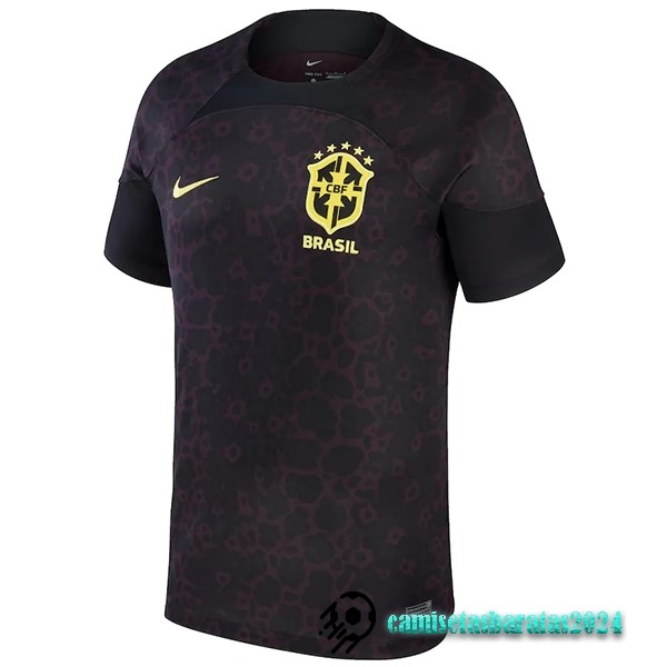 Replicas Tailandia Portero Camiseta Brasil 2022 Negro