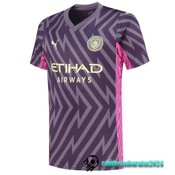 Replicas Tailandia Portero Camiseta Manchester City 2023 2024 Purpura