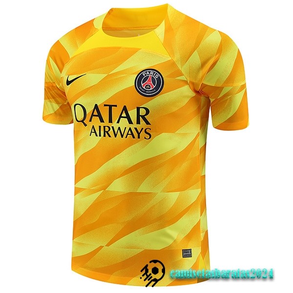 Replicas Tailandia Portero Camiseta Paris Saint Germain 2023 2024 Amarillo