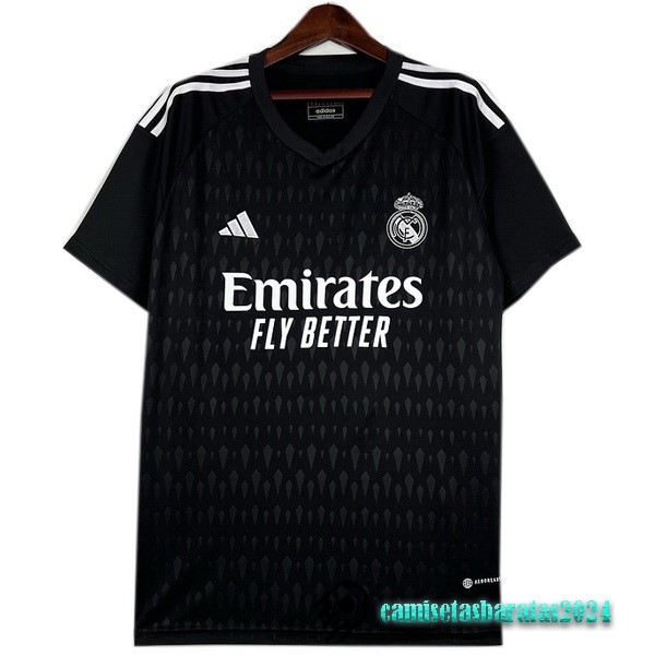 Replicas Tailandia Portero Camiseta Real Madrid 2023 2024 Negro