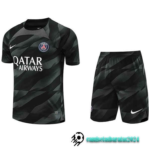 Replicas Tailandia Portero Conjunto De Hombre Paris Saint Germain 2023 2024 Negro