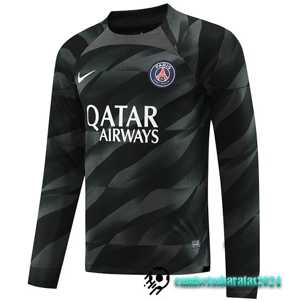 Replicas Tailandia Portero Manga Larga Paris Saint Germain 2023 2024 Negro