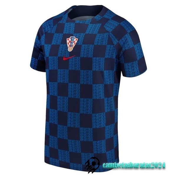 Replicas Tailandia Previo al partido Camiseta Croacia 2022 Azul