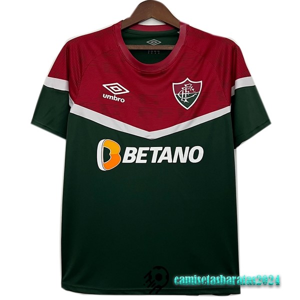 Replicas Tailandia Previo al partido Camiseta Fluminense 2022 2023 Rojo Verde