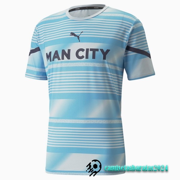 Replicas Tailandia Previo al partido Camiseta Manchester City 2022 2023 Azul