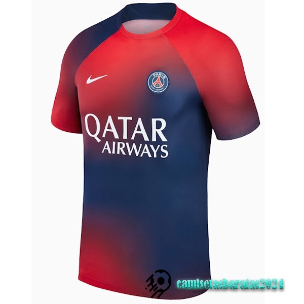 Replicas Tailandia Previo al partido Camiseta Paris Saint Germain 2023 2024 Rojo Azul