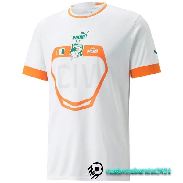 Replicas Tailandia Segunda Camiseta Costa De Marfil 2022 Blanco