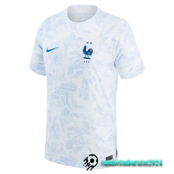 Replicas Tailandia Segunda Camiseta Francia 2022 Blanco