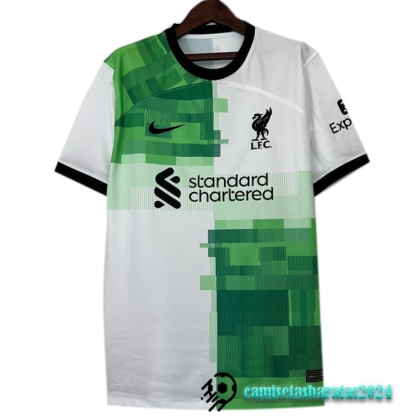 Replicas Tailandia Segunda Camiseta Liverpool 2023 2024 Verde Blanco