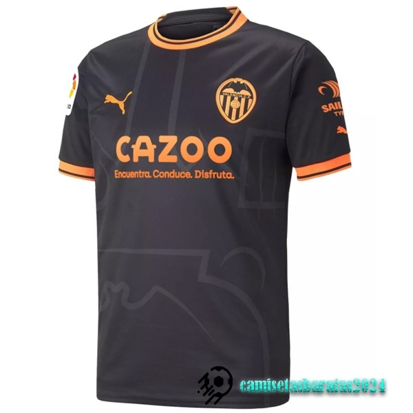 Replicas Tailandia Segunda Camiseta Valencia 2022 2023 Negro