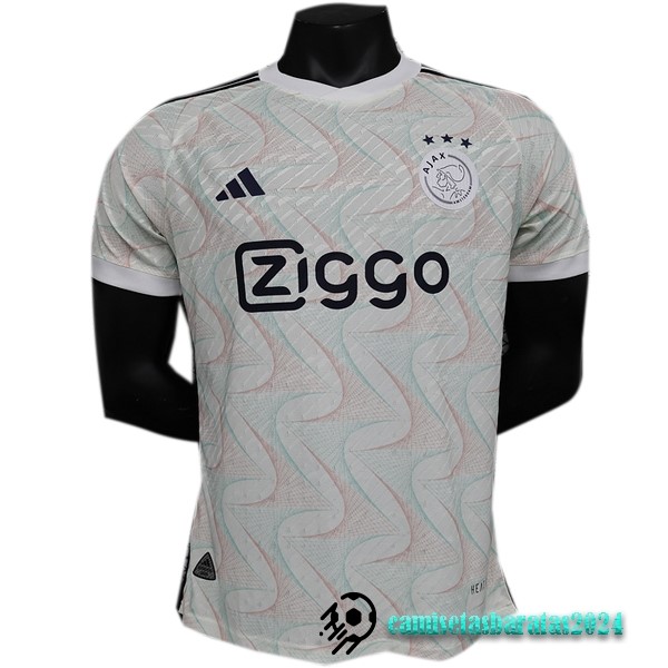 Replicas Tailandia Segunda Jugadores Camiseta Ajax 2023 2024 Blanco
