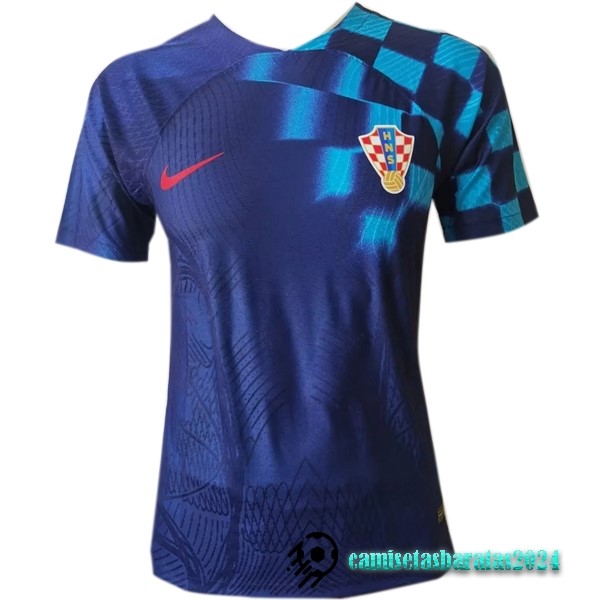 Replicas Tailandia Segunda Jugadores Camiseta Croacia 2022 Azul