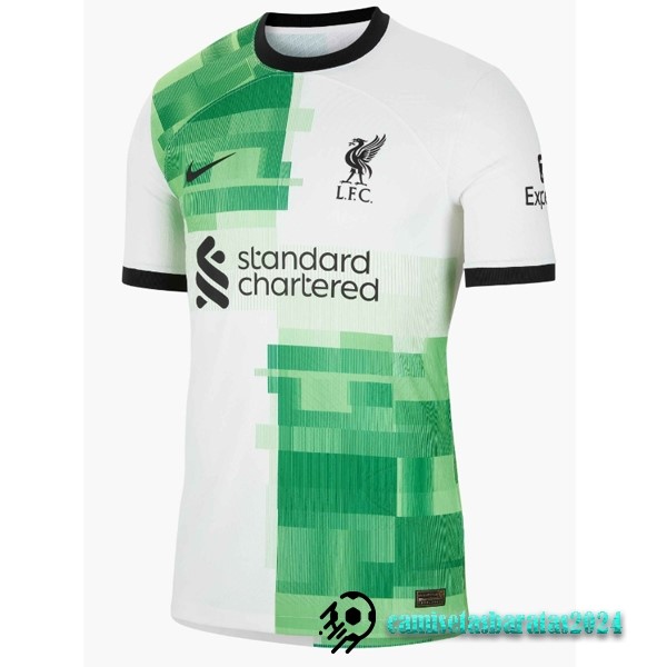 Replicas Tailandia Segunda Jugadores Camiseta Liverpool 2023 2024 Verde Blanco