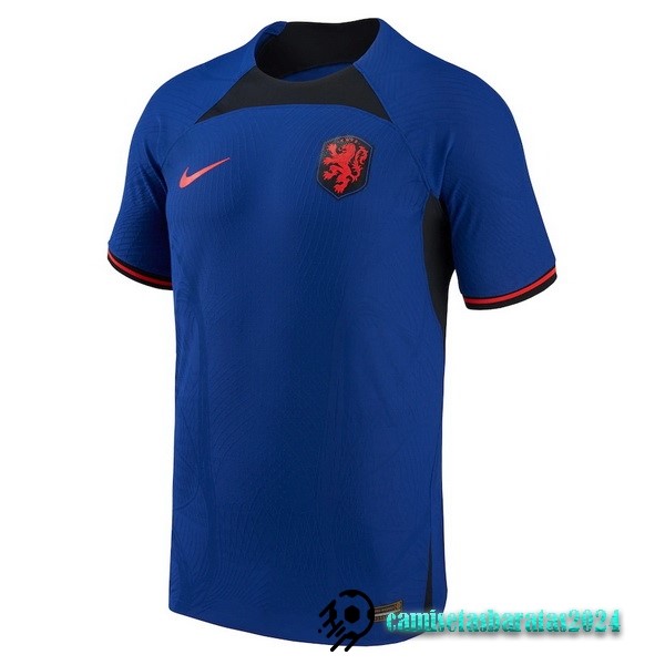 Replicas Tailandia Segunda Jugadores Camiseta Países Bajos 2022 Azul