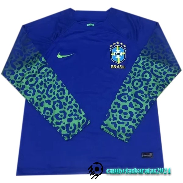 Replicas Tailandia Segunda Manga Larga Brasil 2022 Azul