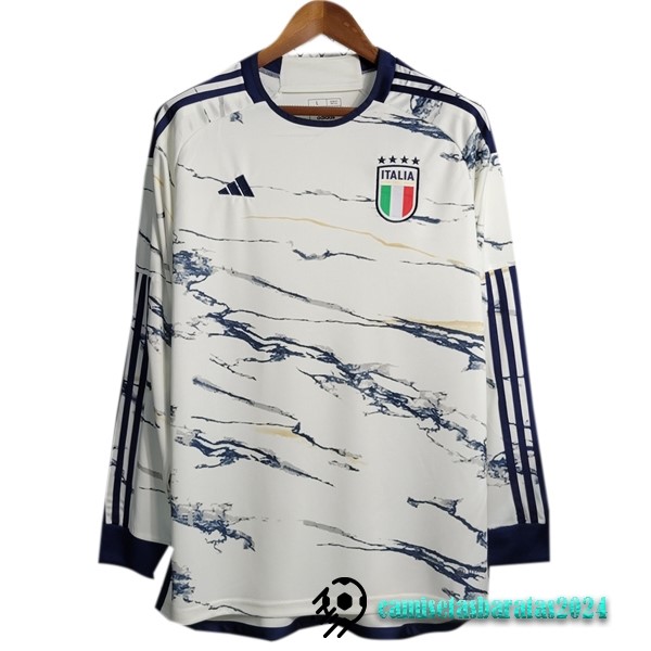 Replicas Tailandia Segunda Manga Larga Italia 2023 Blanco