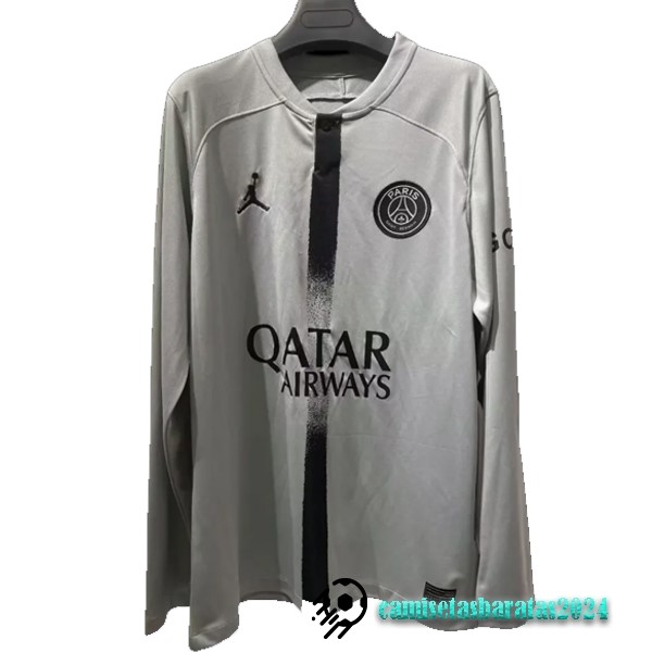 Replicas Tailandia Segunda Manga Larga Paris Saint Germain 2022 2023 Gris