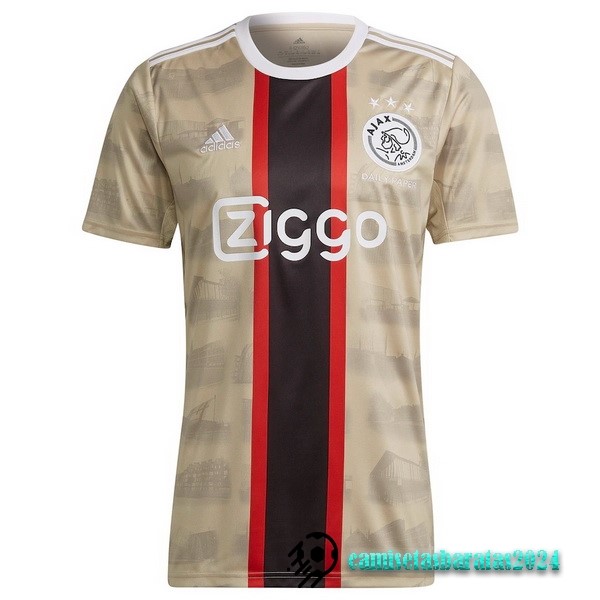 Replicas Tailandia Tercera Camiseta Ajax 2022 2023 Amarillo