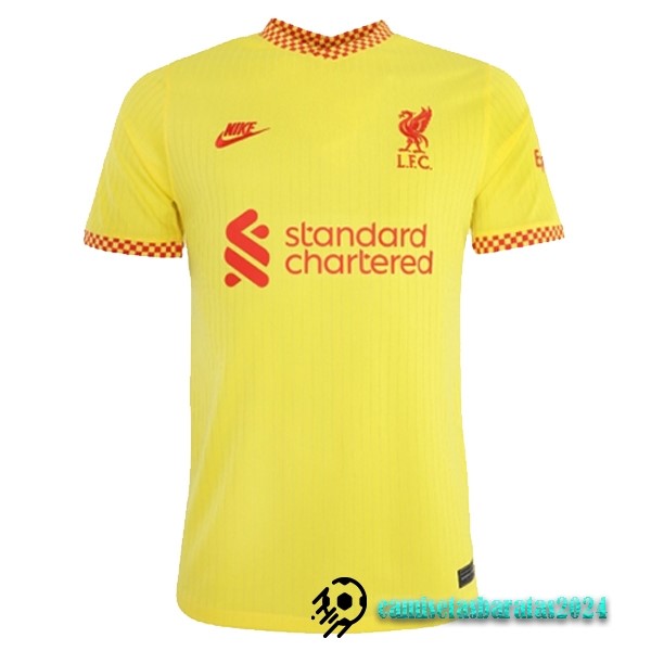 Replicas Tailandia Tercera Camiseta Liverpool 2021 2022 Amarillo