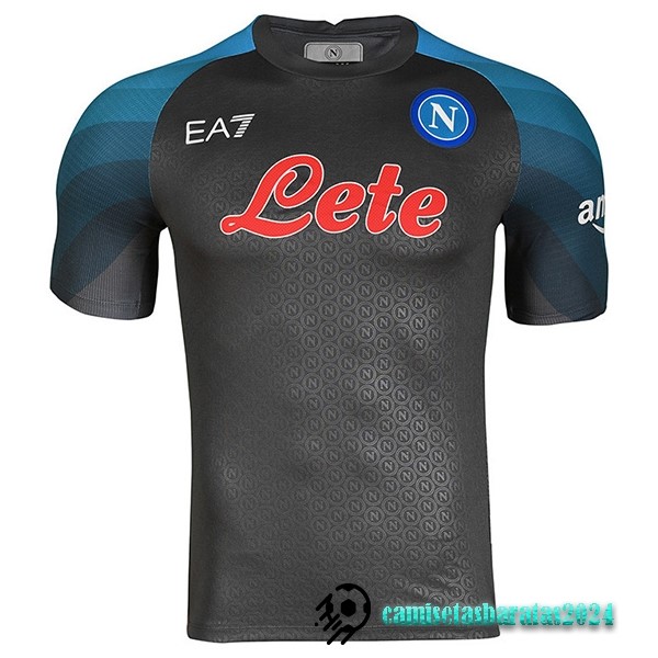 Replicas Tailandia Tercera Camiseta Napoli 2022 2023 Negro Azul