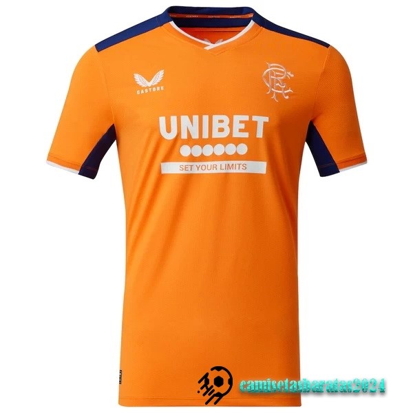 Replicas Tailandia Tercera Camiseta Rangers 2022 2023 Naranja