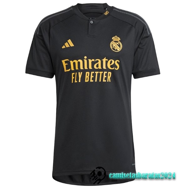 Replicas Tailandia Tercera Camiseta Real Madrid 2023 2024 Negro