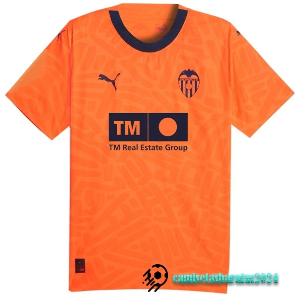 Replicas Tailandia Tercera Camiseta Valencia 2023 2024 Naranja