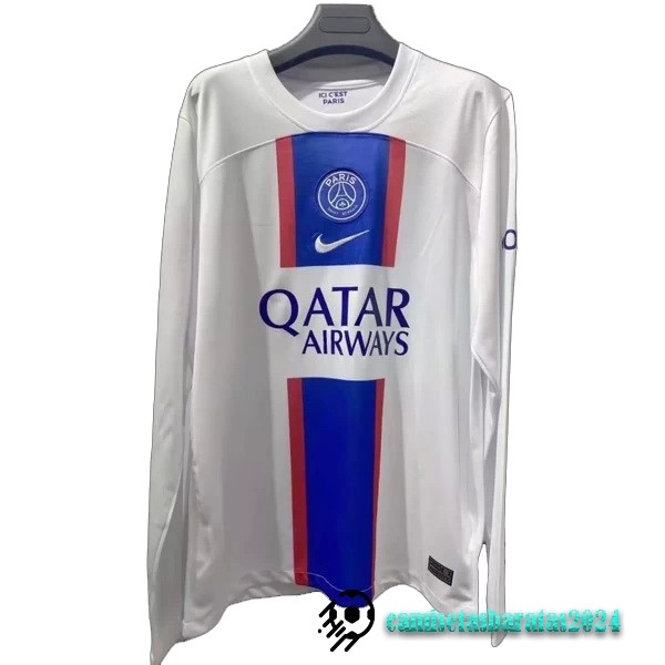 Replicas Tailandia Tercera Manga Larga Paris Saint Germain 2022 2023 Blanco