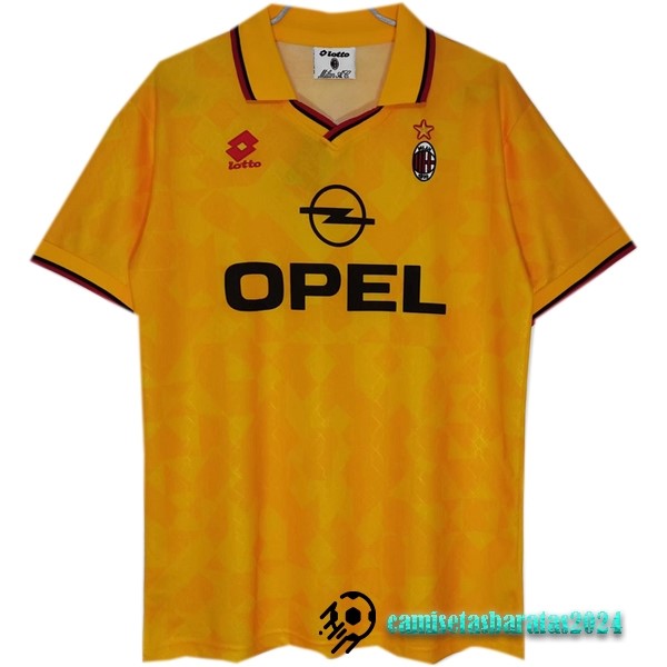 Replicas Tercera Camiseta AC Milan Retro 1995 1996 Amarillo